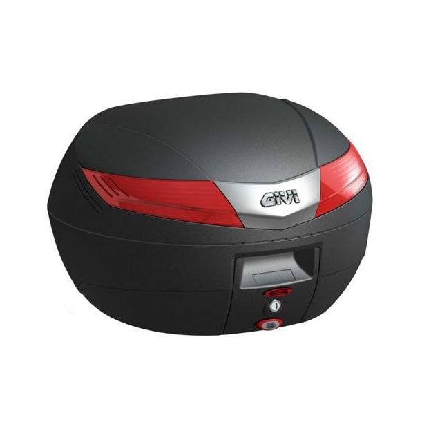V40 MONOKEY topkoffer 40 liter mat zwart met rode reflectoren Givi