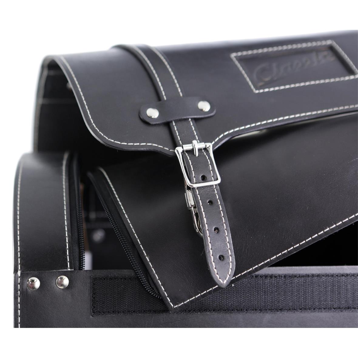 Lederen etui "Classic" voor Vespa - zwart