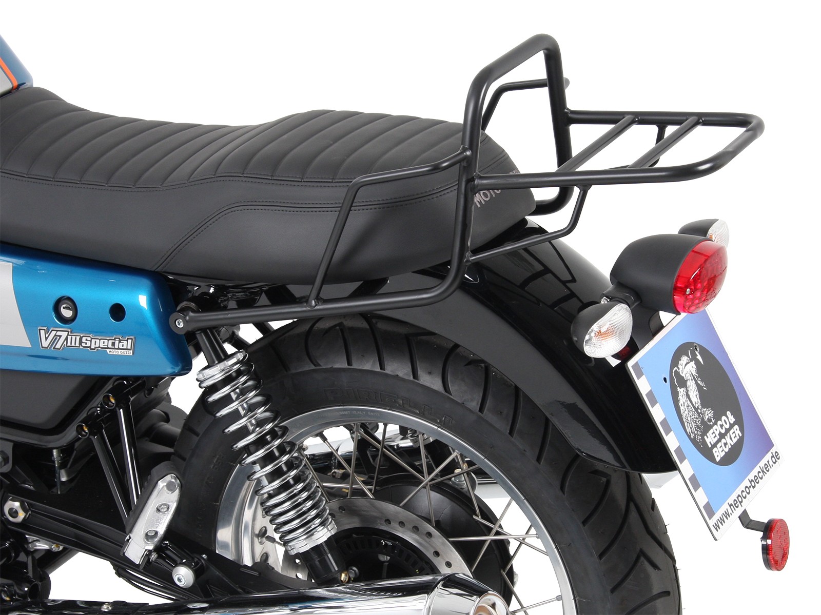 Buisvormig bagagerek Topcaseträger zwart voor V 7 III steen/ speciaal/ Anniversario/ Racer (Bj.17-)