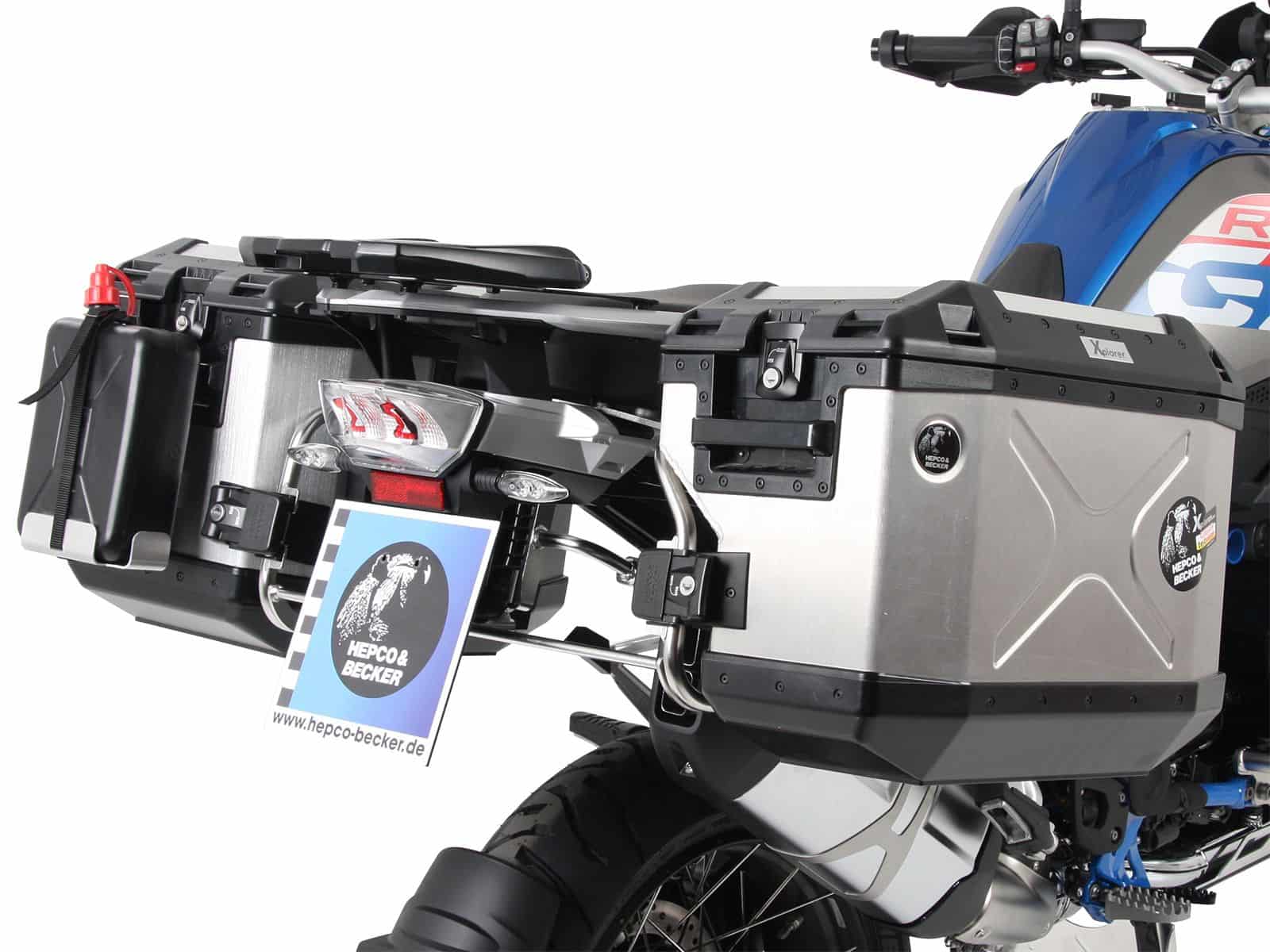 Kofferdragerset Cutoutdrager incl. kofferset Xplorer Cutout zilver voor BMW R 1200 GS LC (13-18)