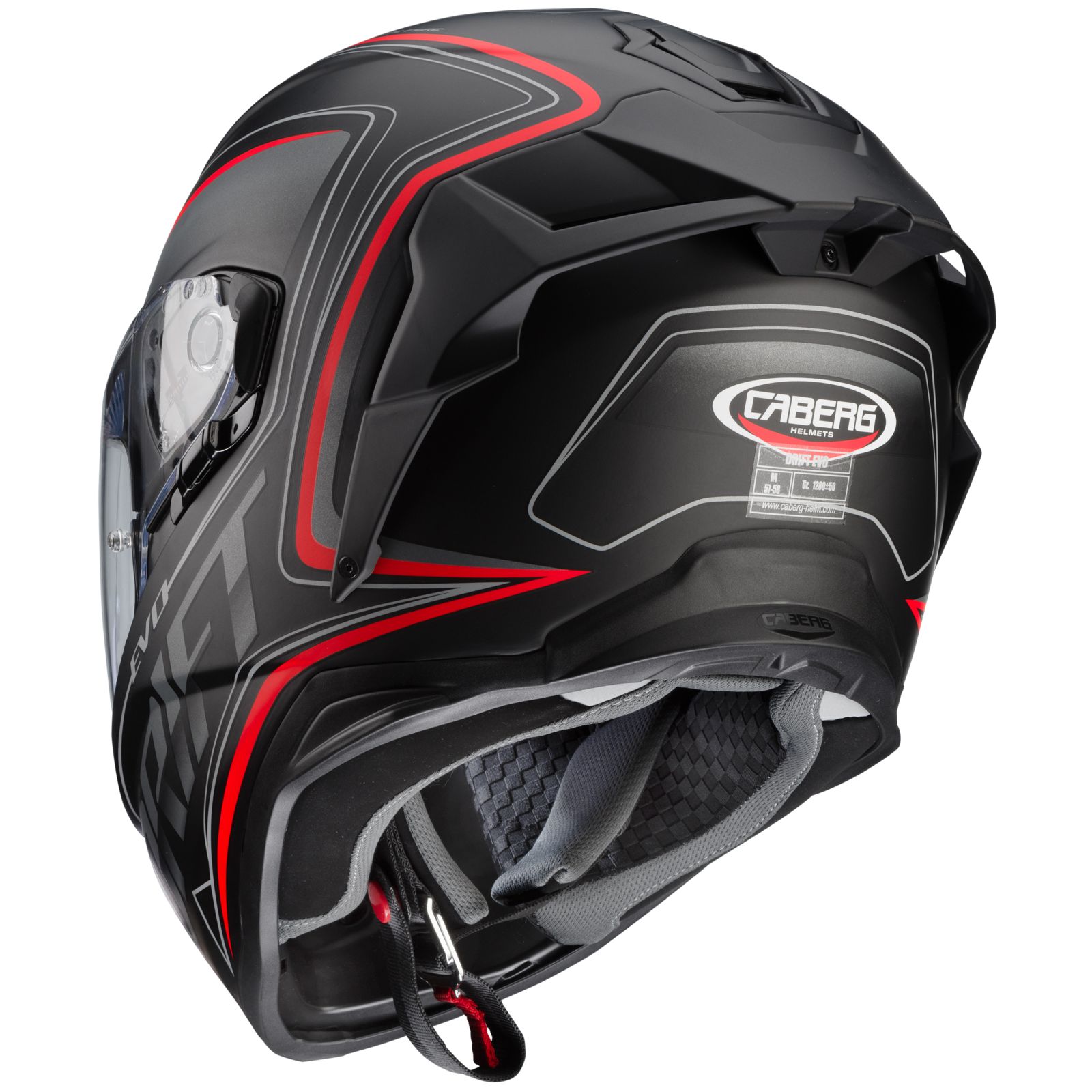 Caberg Helm Drift Evo Integra, mat-zwart/grijs-fluo-rood