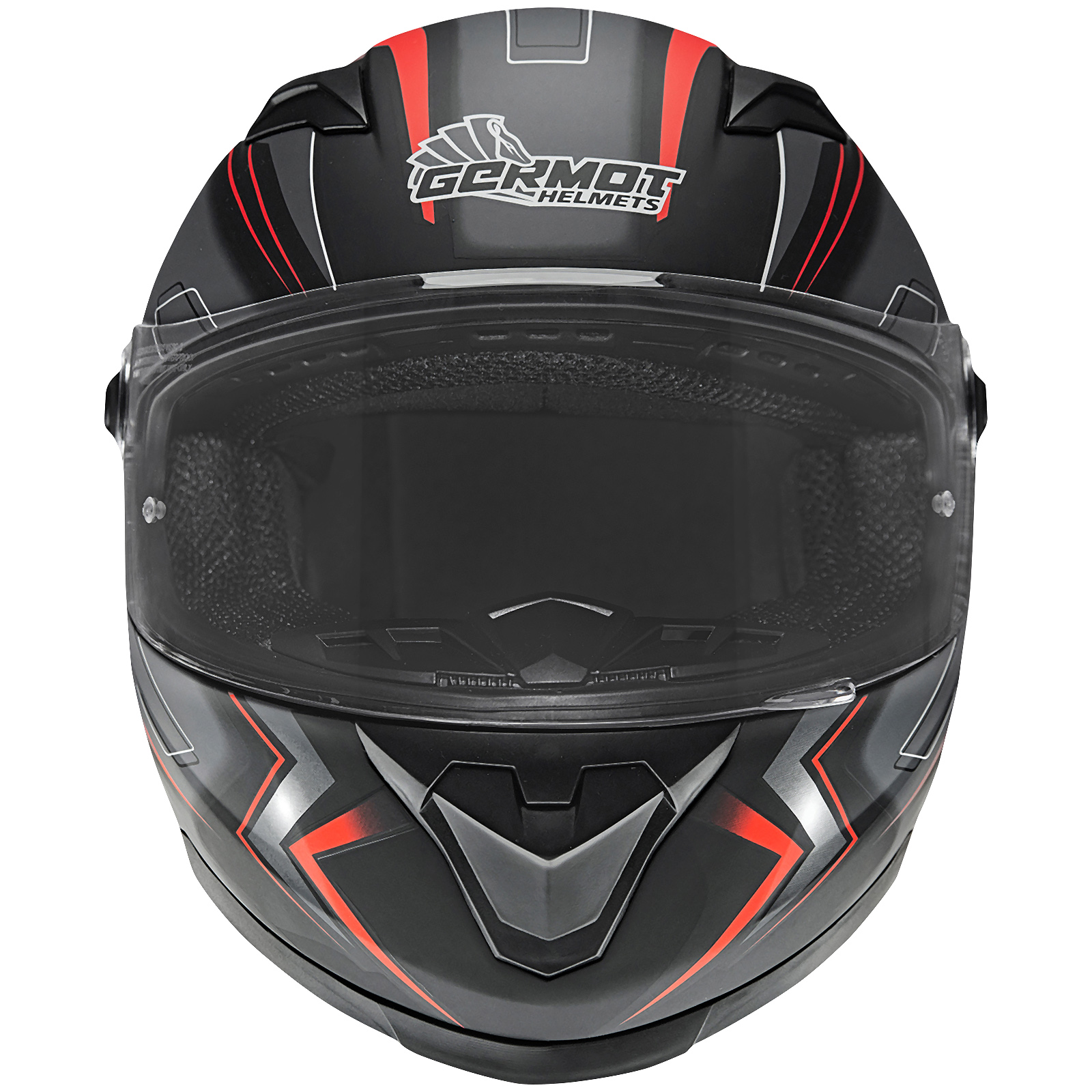 Germot GM 320 integraalhelm, mat zwart/rood