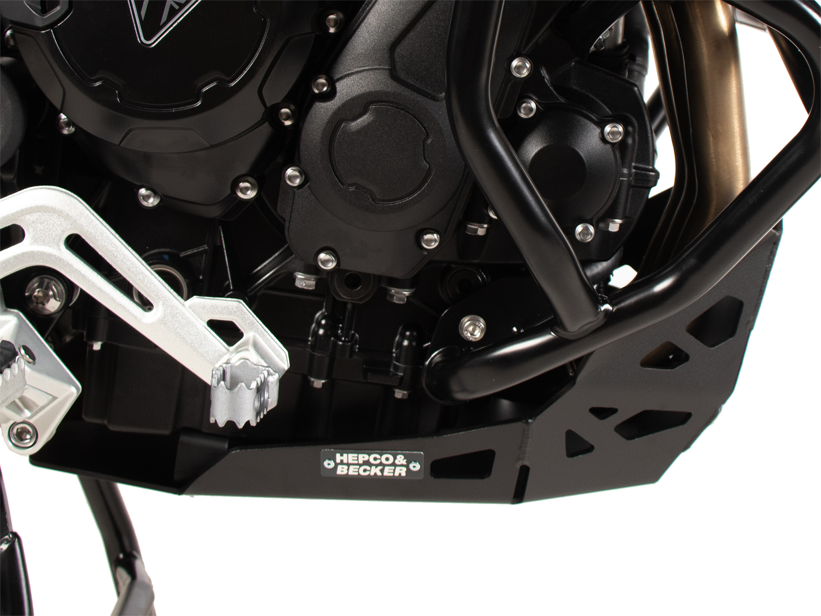 Motorbeschermplaat zwart voor Triumph Tiger 900 GT / Pro (24-) Hepco & Becker