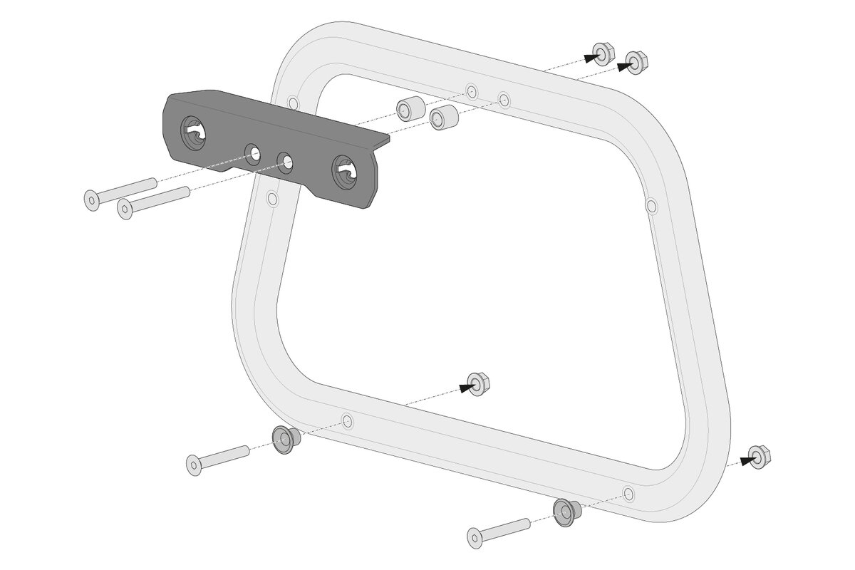 SW-Motech adapterkit voor PRO/EVO zijdrager voor Givi Trekker Dolomiti