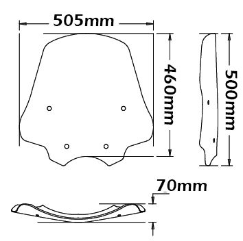 Medium windscherm voor BMW R 1200 R (06-10)