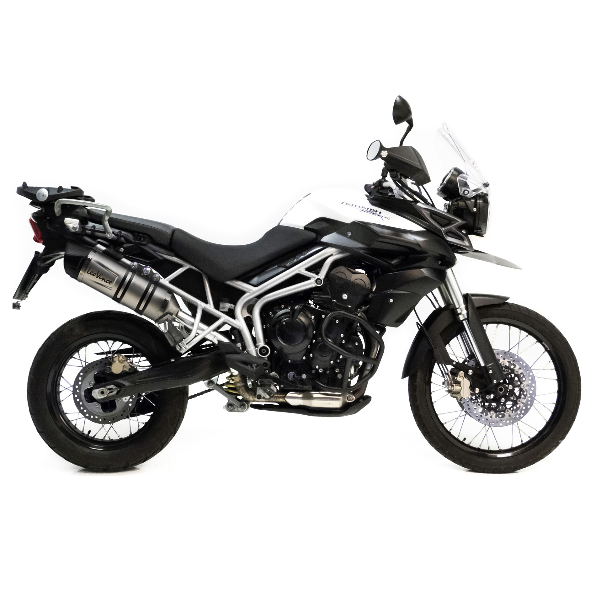 LeoVince uitlaatsysteem SBK LV One Evo 2, roestvrij staal, slip-on voor Triumph Tiger 800 (Bj.11-16)