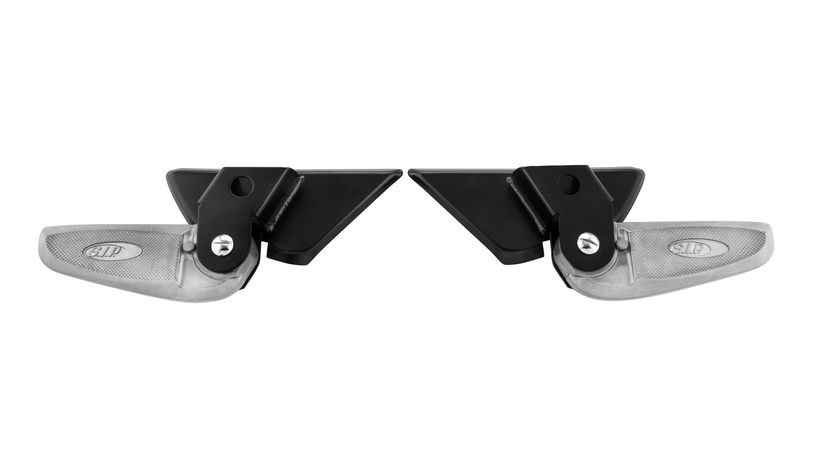 Voetsteunen rechts en links voor Vespa LX /LXV /S 50-150cc, zwart/zilver