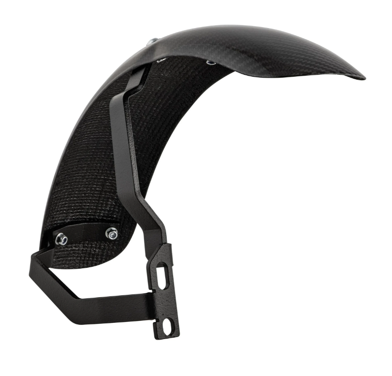 Spatbord 2.0 Garelli Race EVO II voor Vespa PX 80-200ccm, carbon helder, beugel zwart