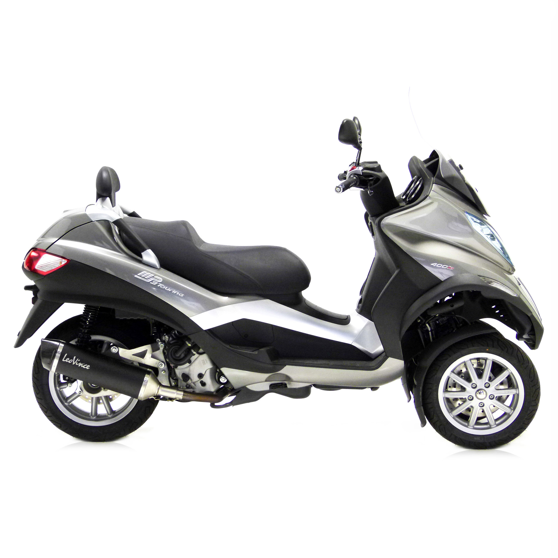 LeoVince uitlaatsysteem SBK Nero Evo 2, roestvrij staal, slip on voor Piaggio MP3 400 / 500