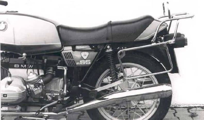 Buisvormige bagagedrager topkoffer en zijkoffer zwart voor BMW R 45 (78-85)/R 65 (78-85)