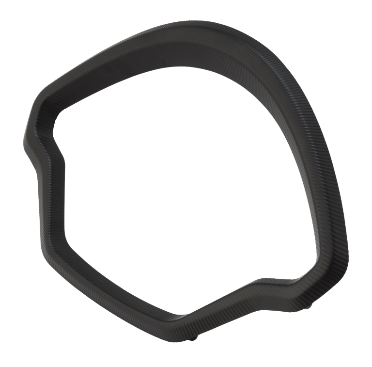 Decoratieve ring snelheidsmeter voor Vespa GTS/GTS Super 125/300cc (`22-), aluminium, zwart mat geanodiseerd