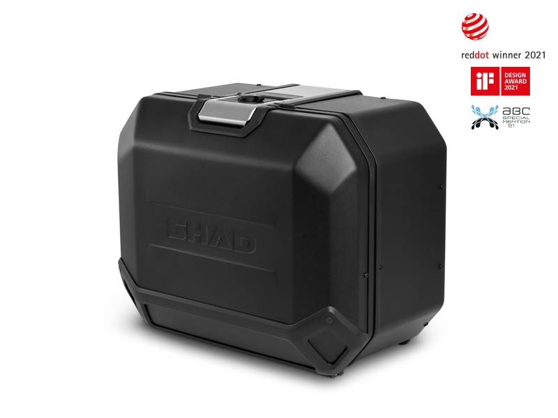 Shad koffer Terra TR47, links, aluminium zwart, 47 l