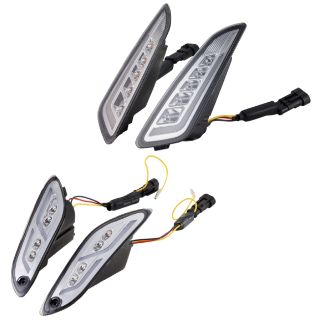Richtingaanwijzerset voor & achter voor Vespa Primavera/Sprint 125-150cc 2T/4T AC, getint