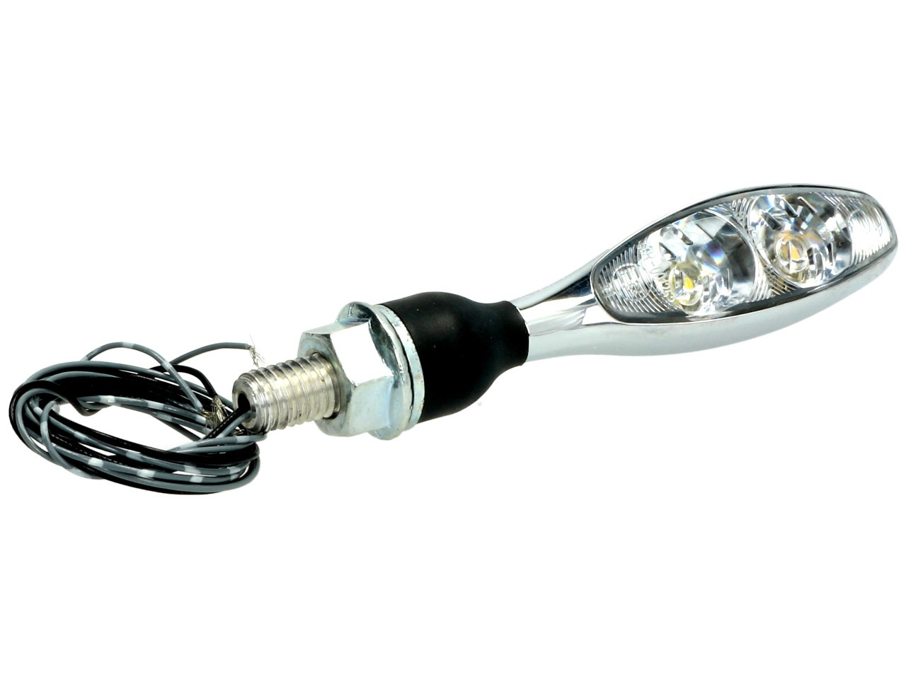 Kellermann indicator met positielicht, Micro 1000 PL, staal, LED, VL/VR, 12 V, glanzend chroom, M8x20