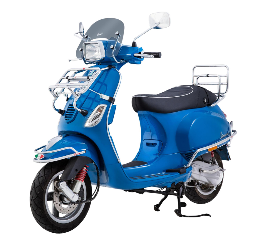 Bagagerek vooraan voor Vespa S 50-150cc, opvouwbaar, chroom