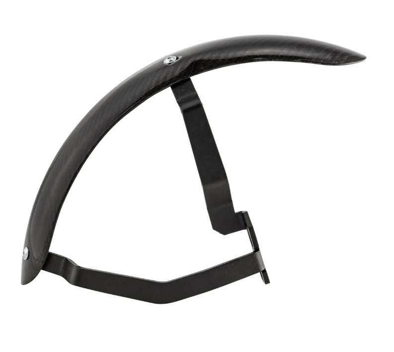 Spatbord 2.0 Garelli Race EVO II voor Vespa PX 80-200ccm, carbon helder, beugel zwart