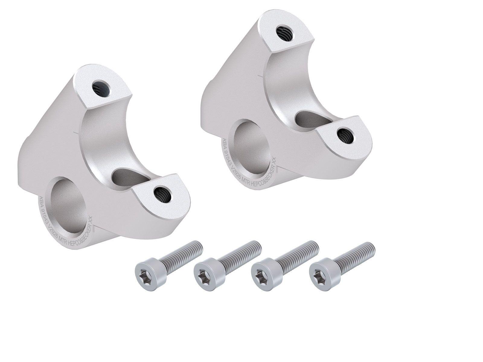 Stuurverhoger H=30 mm met offset 24 mm achter zilver voor BMW R 1200 GS LC (13-18)