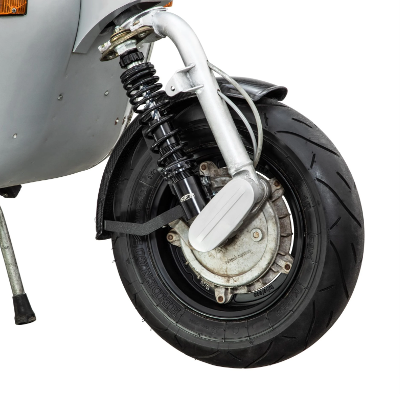 Spatbord 2.0 Garelli EVO II voor Vespa PX 80-200ccm, carbon helder, beugel zwart
