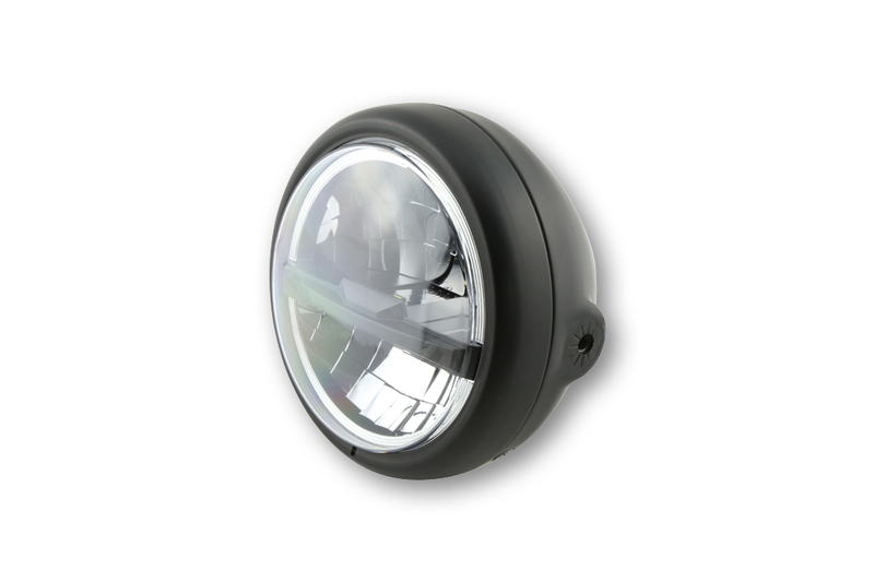 HIGHSIDER pro 5 3/4 inch koplamp Pecos Type 5 LED zwart, zwarte lens, zijverlichting