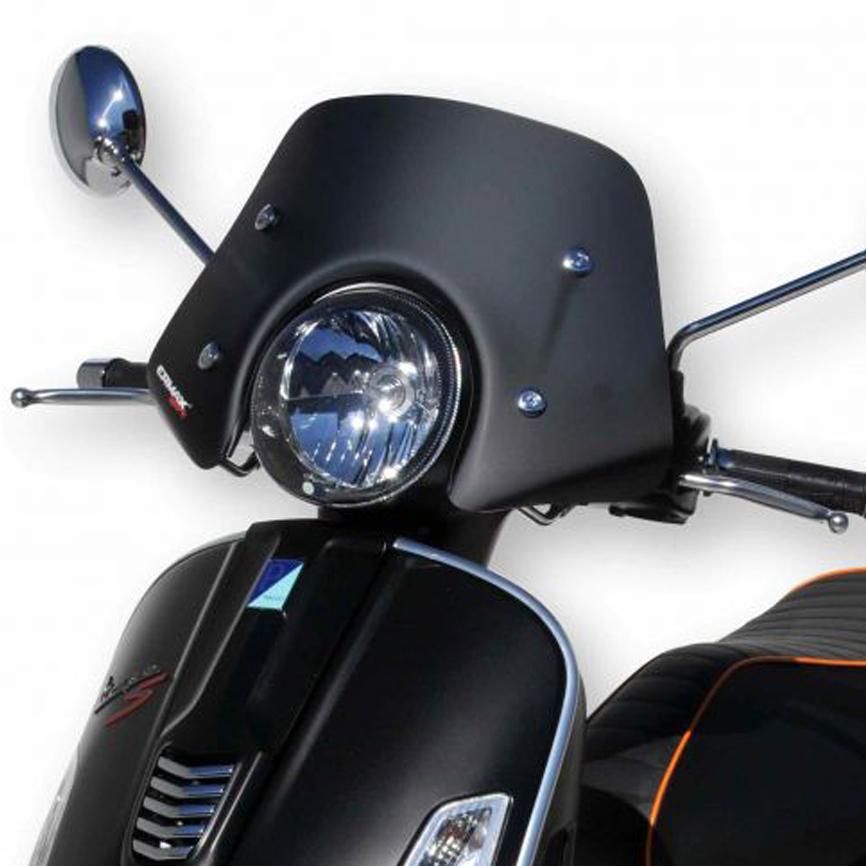 Flyscreen Piccolo voor Vespa GTS/GTS Super/GT/GT L 125-300cc, mat zwart