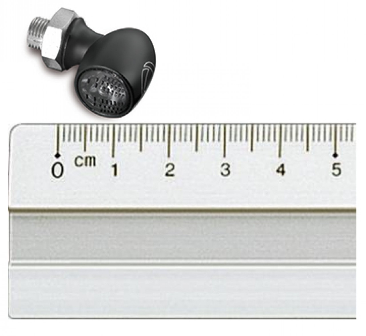 Kellermann indicator, Atto Dark, aluminium, LED, V/H, L/R 12 V, zwart gesatineerd, M5x0,5x6,5