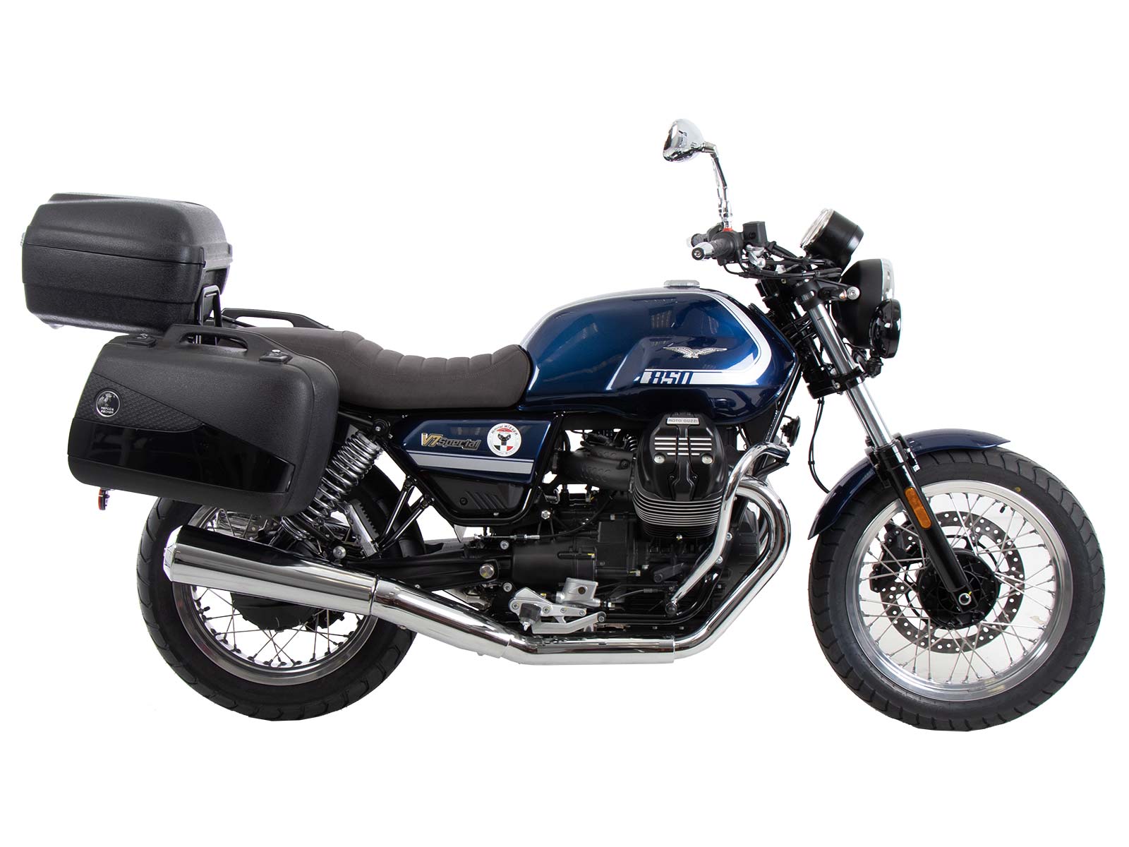 Zwarte bagagedrager voor Moto Guzzi V7 Special/Stone/Centenario (21-24) Hepco & Becker
