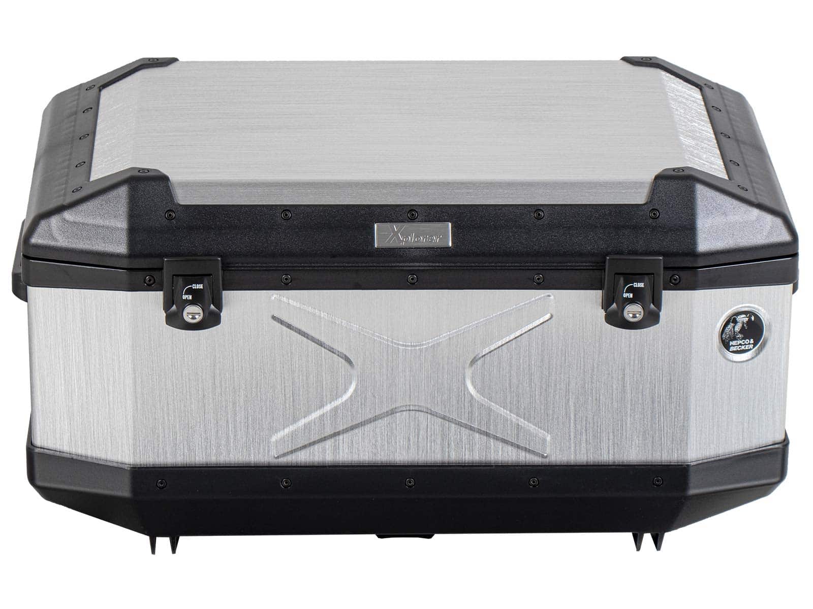 Aluminium topkoffer Xplorer 60 liter zilver Hepco & Becker