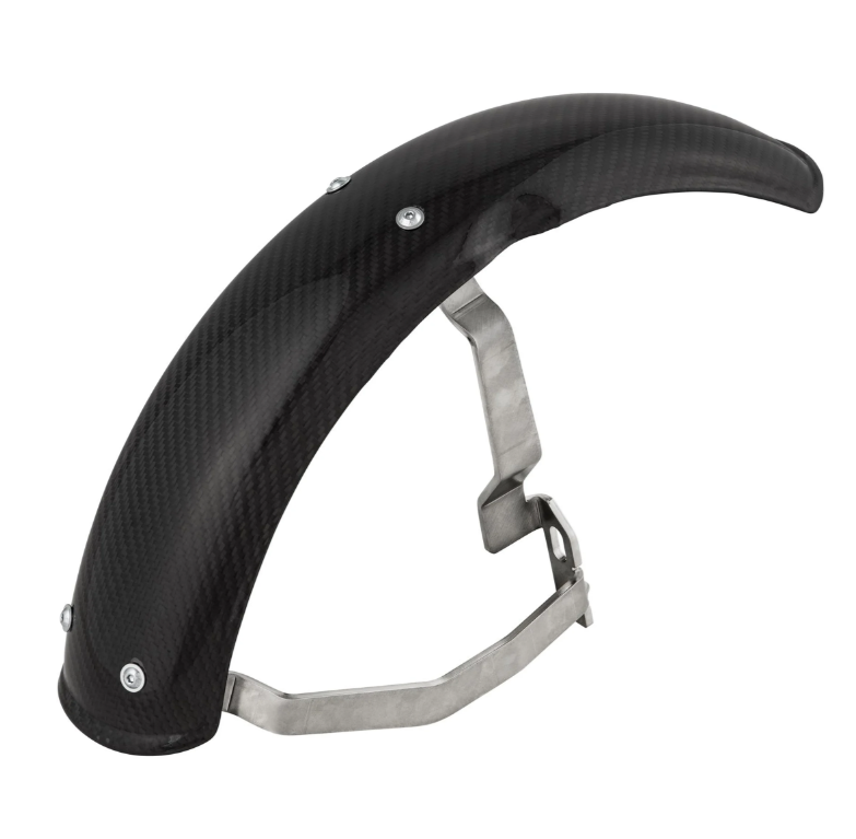 Spatbord 2.0 Garelli EVO II voor Vespa PX 80-200ccm, carbon helder, roestvrijstalen beugel