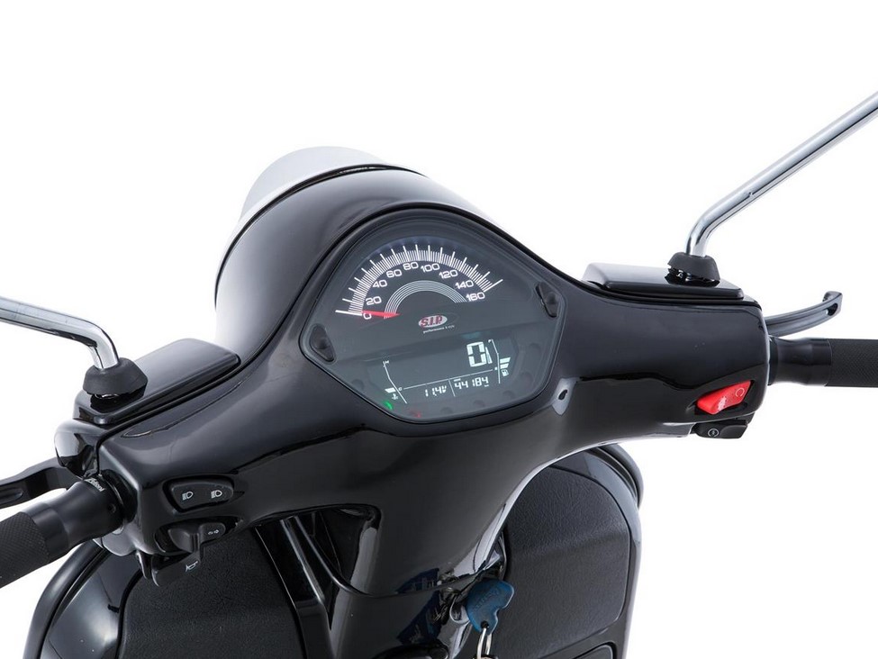 Toerenteller/snelheidsmeter voor Vespa GTS/GTS Super/GTS SuperSport, d.w.z., 125-300cc (-'14), zwart