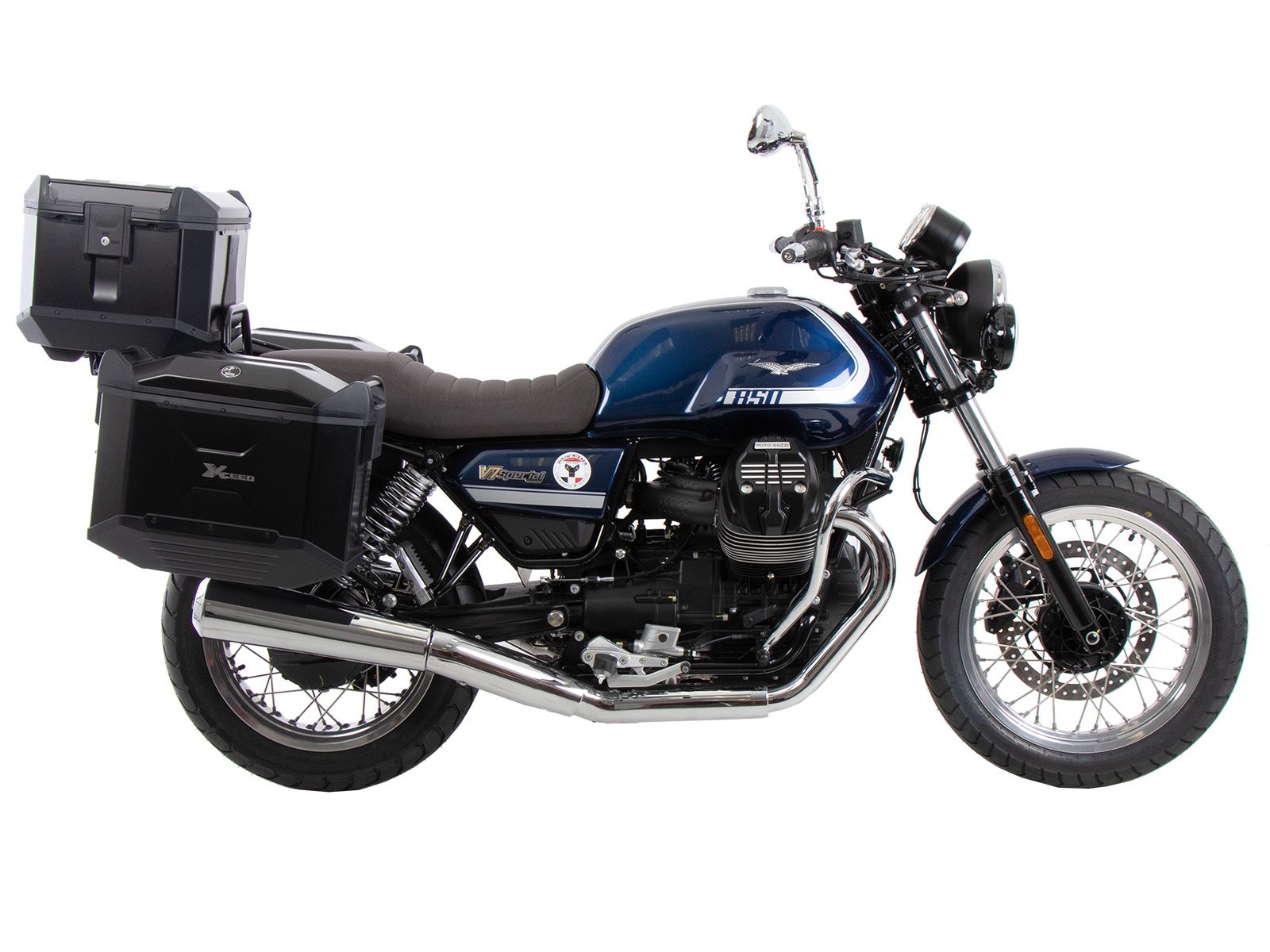 Zwarte bagagedrager voor Moto Guzzi V7 Special/Stone/Centenario (21-24) Hepco & Becker