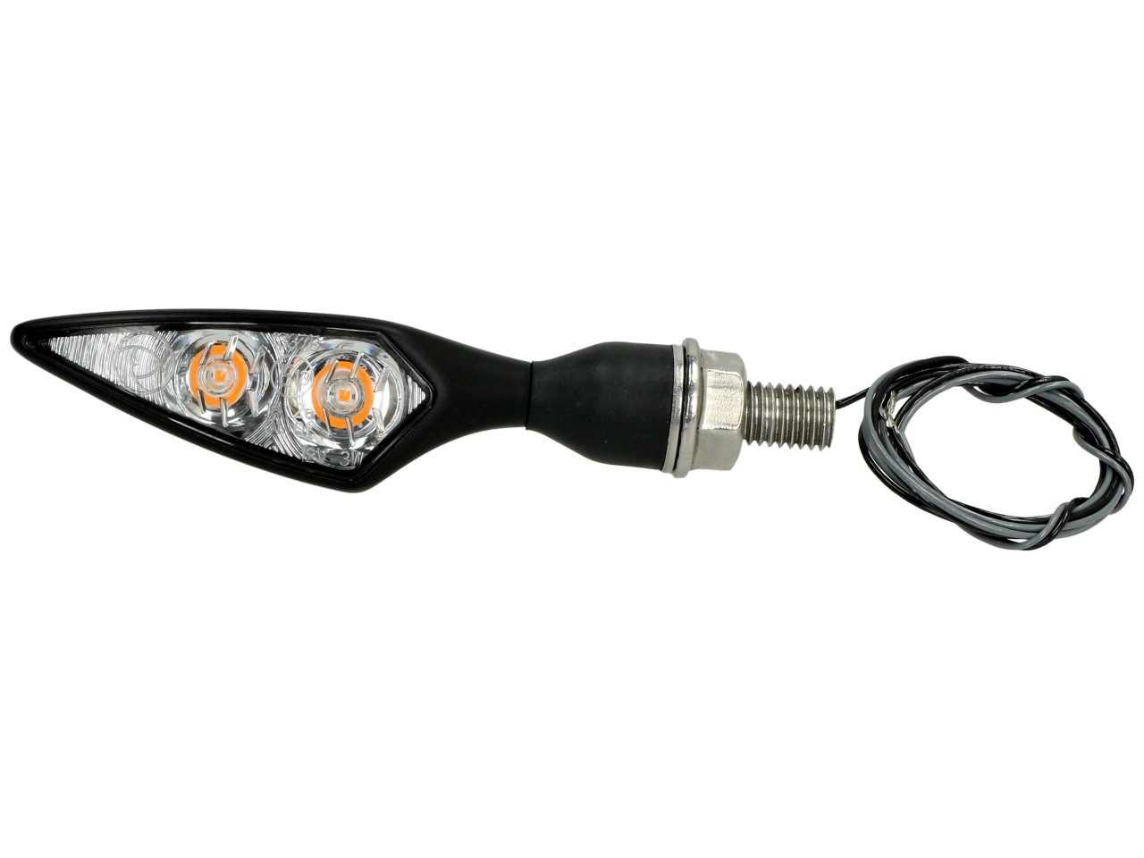 Kellermann-indicator, Rhombus Extreme, staal, LED, VR/HL, 12 V, zwart gesatineerd, M8x20, E-keurmerk