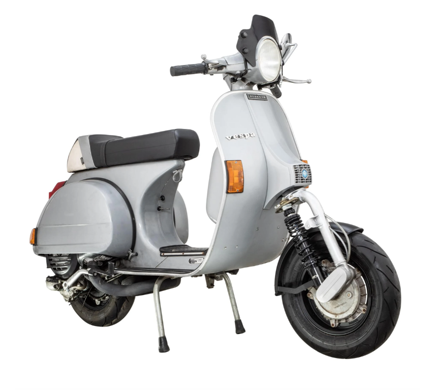 Spatbord 2.0 Garelli voor Vespa PX 80-200ccm, metaal mat zwart, beugel zwart