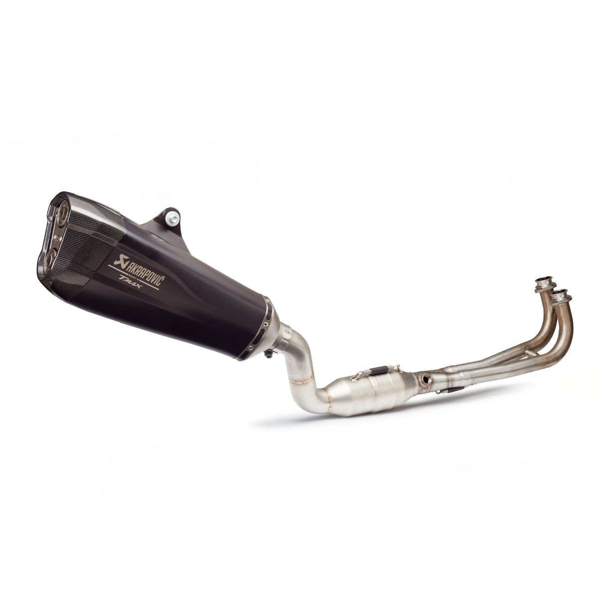 Compleet systeem met zwarte demper voor Yamaha T-MAX / SX / DX (Bj.17-) Akrapovic