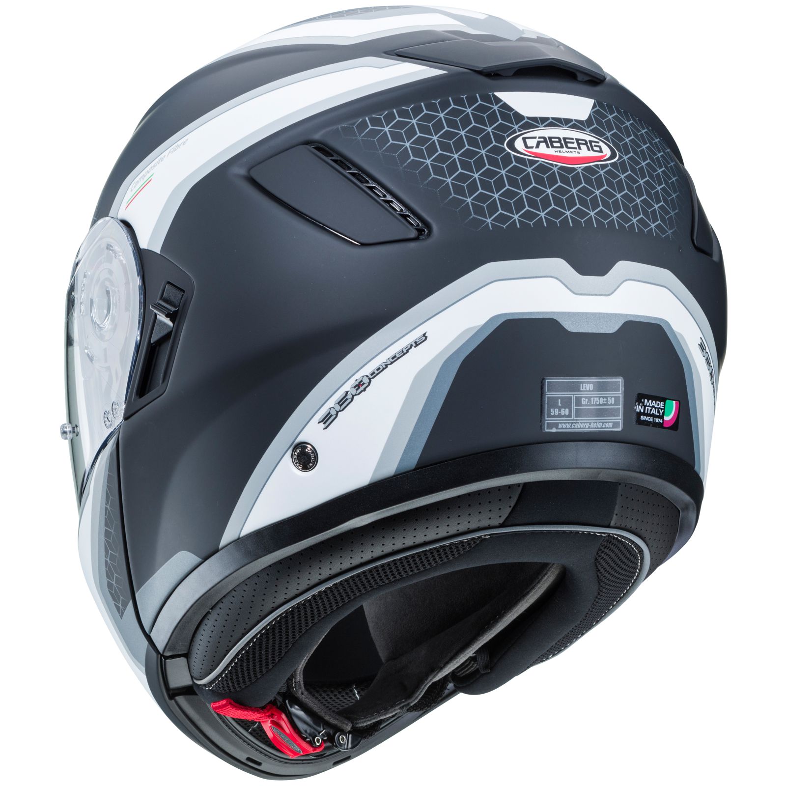 Caberg Helm Levo Sonar, mat zwart/wit antraciet