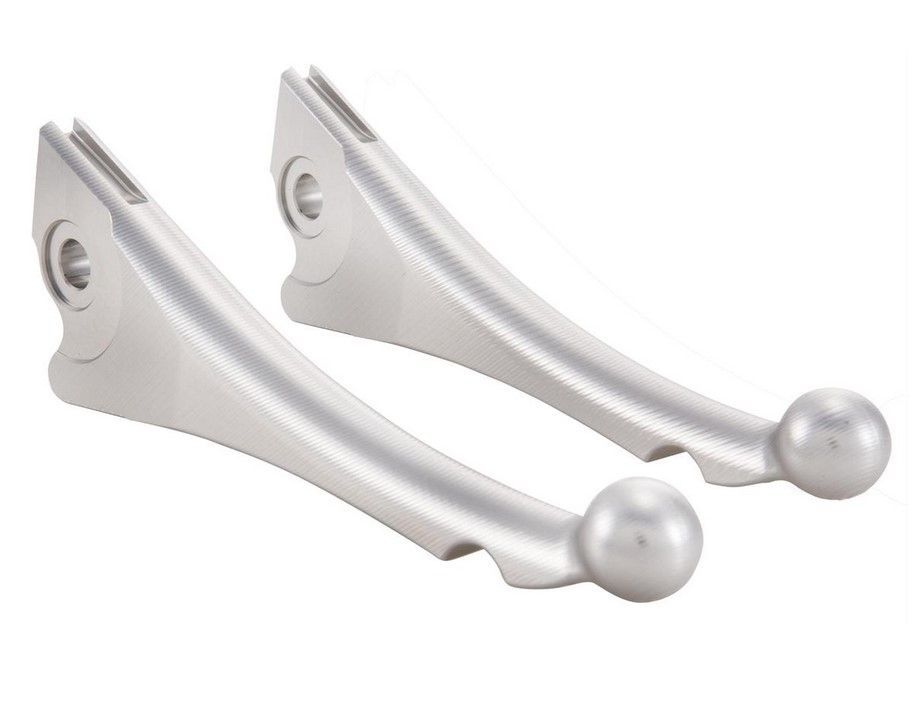 Sport remhendelset ZELIONI Shorty 3D voor Vespa, rechts en links, zilver geanodiseerd