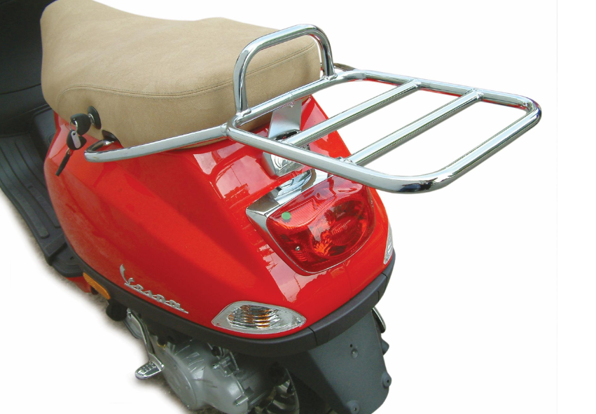 Bagagerek achteraan voor Vespa LX/LXV/S 50-150cc, chroom