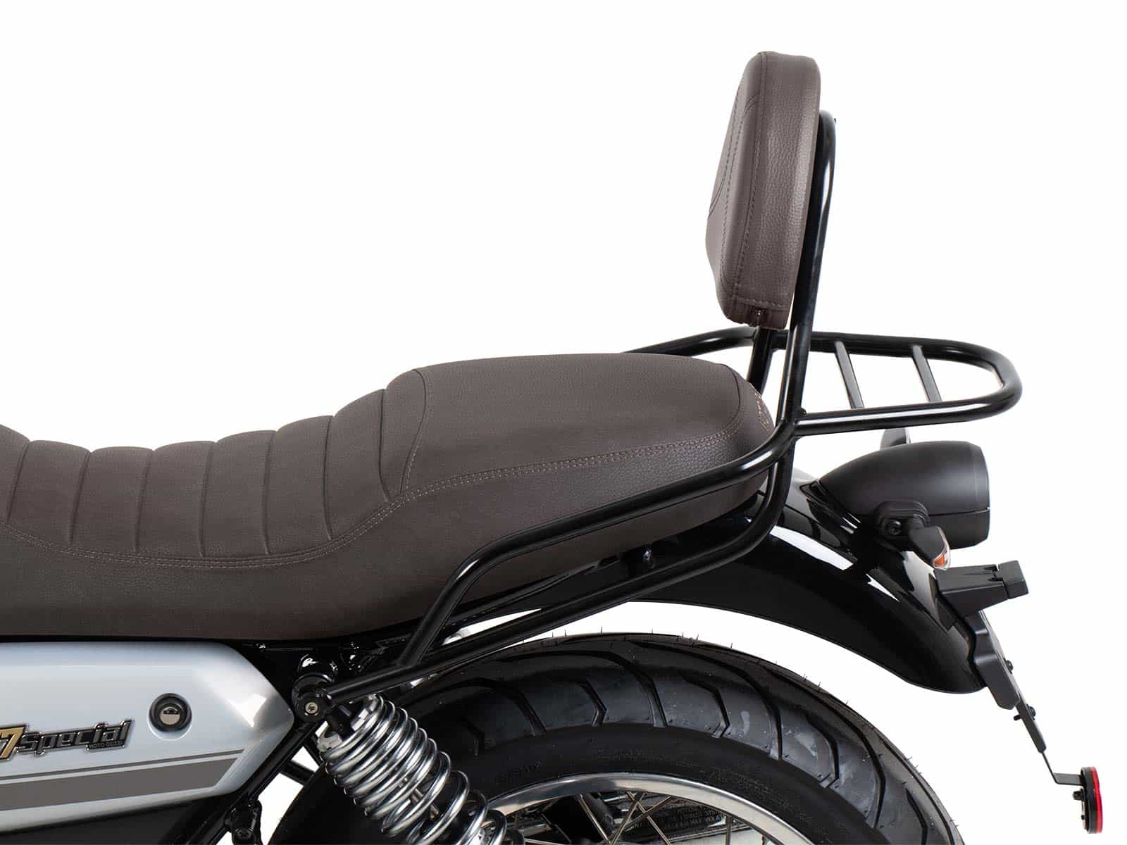 Sissybar met bagagerek bruin voor Moto Guzzi V7 850 Special/Stone/Centenario (21-24)