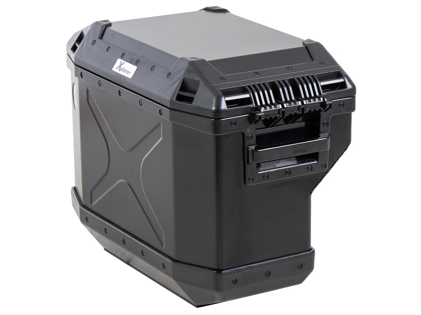 Zijkoffer aluminium Xplorer 37 Cutout (uitsparing voor uitlaat) rechts zwart Hepco & Becker