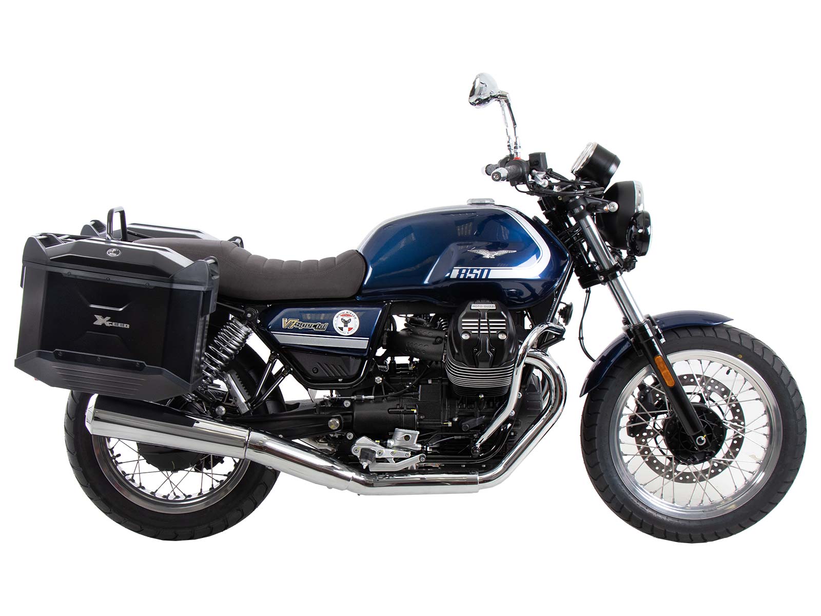 Zwarte bagagedrager voor Moto Guzzi V7 Special/Stone/Centenario (21-24) Hepco & Becker