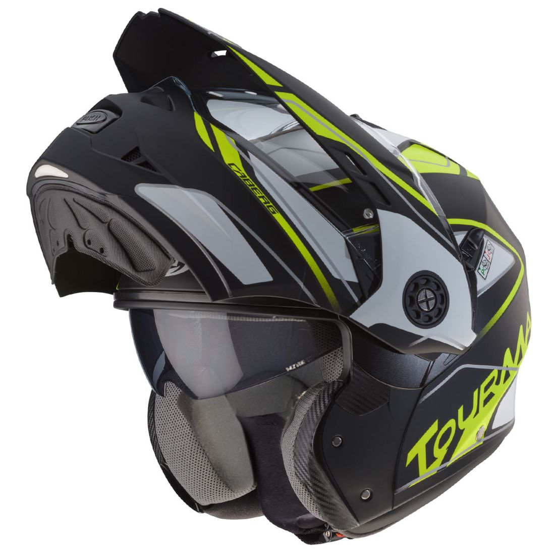 Caberg helm Tourmax Marathon, mat zwart/wit-geel