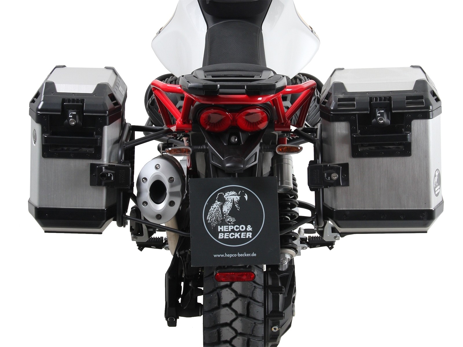 Kofferdrager vast zwart voor V85 TT (Bj.19-) Hepco & Becker