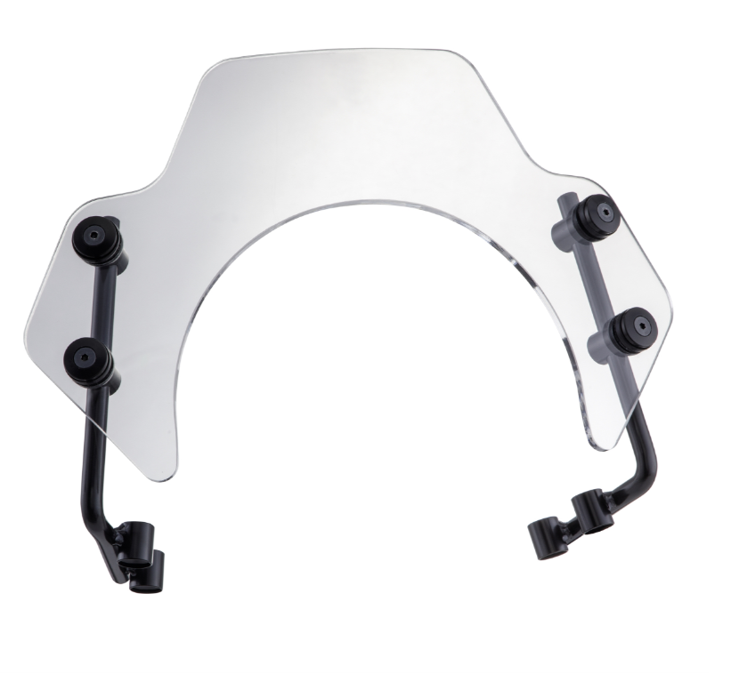 Flyscreen voor Vespa PX 80-200ccm, zwarte houders, transparant