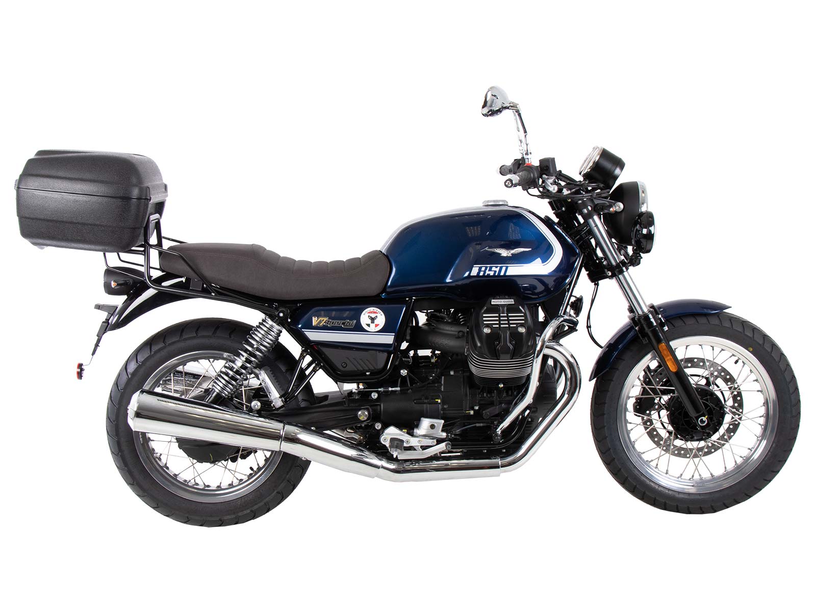 Buisvormige bagagedrager topkoffer chroom voor Moto Guzzi V7 850 Special/Stone/Centenario (21-24)
