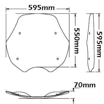 Hoog windscherm origineel type voor BMW R 850 R /R 1100 R (94-02), licht getint