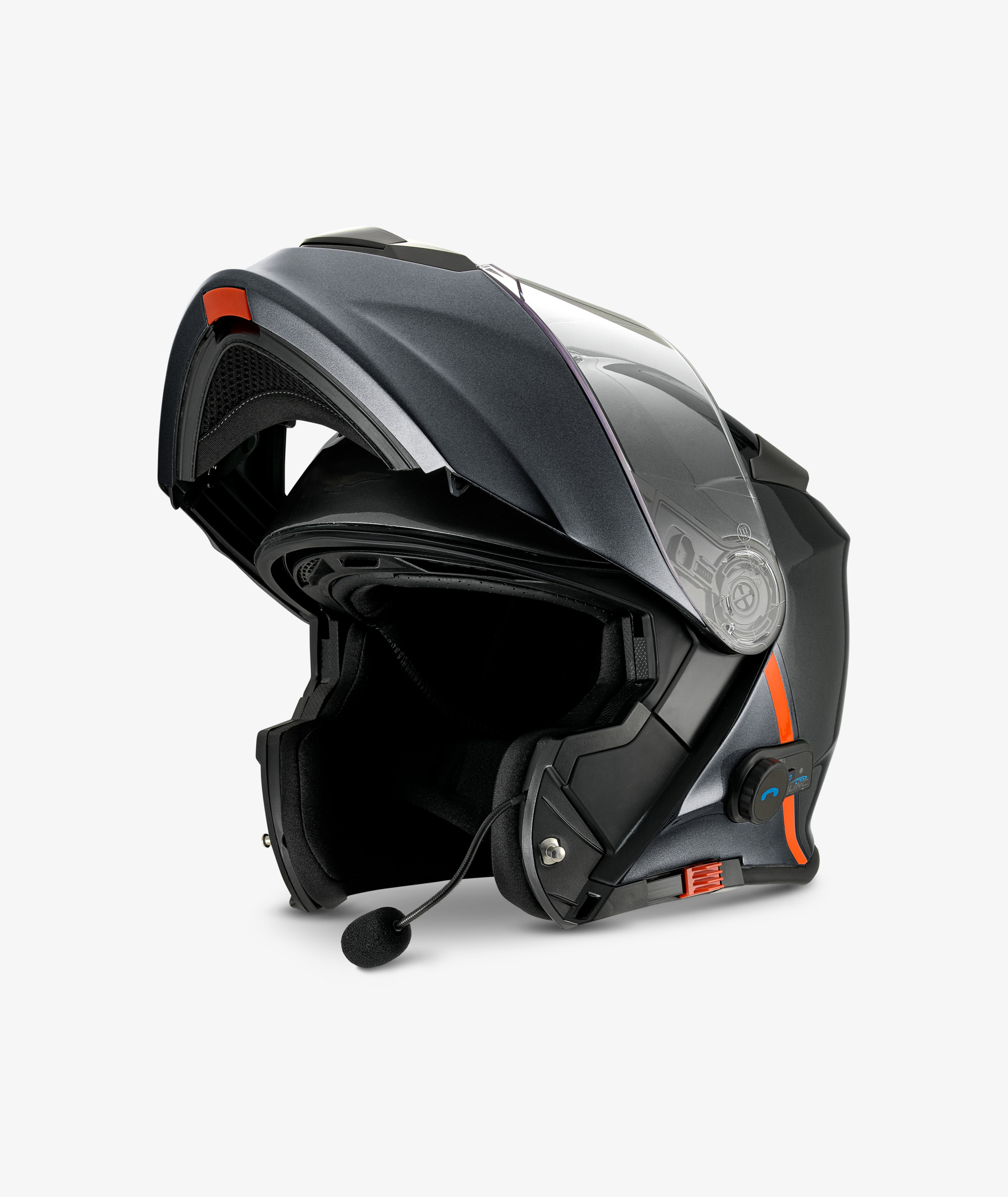 Moto Guzzi helm "Modular BT" zwart met Bluetooth