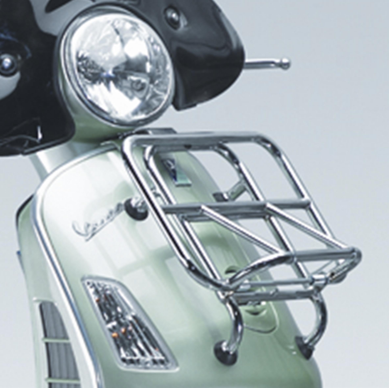 Bagagerek vooraan voor Vespa GTS/GTS Super/GTV/GT 60/GT/GT L 125-300cc, opvouwbaar, chroom