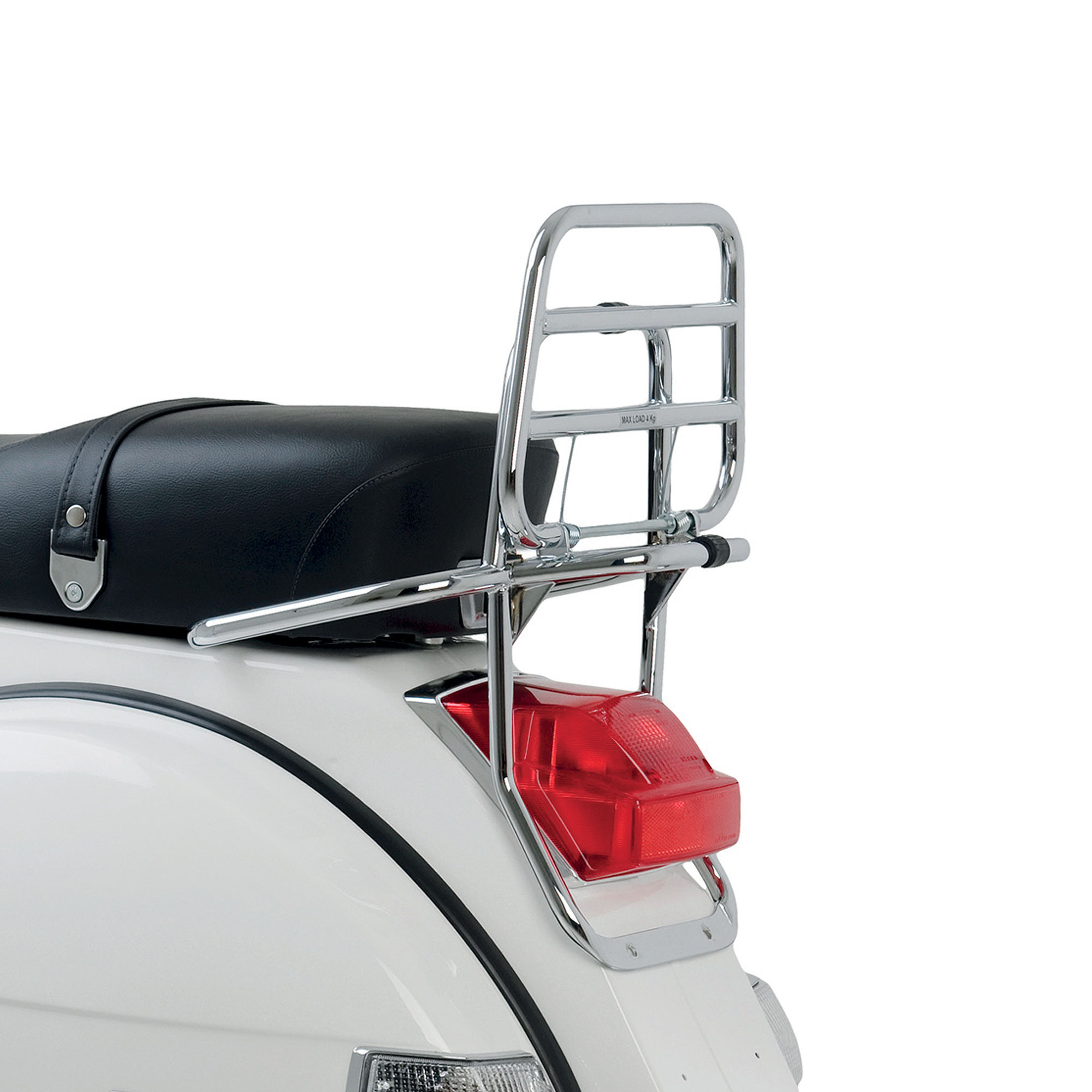 Origineel achteropklapbaar bagagerek in chroom voor Vespa PX