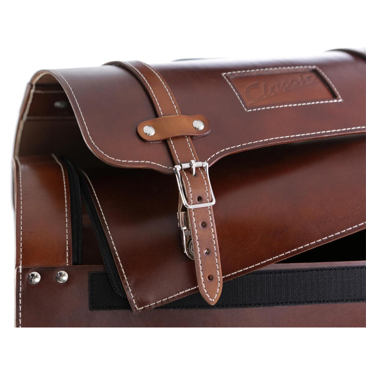 Lederen etui "Classic" voor Vespa - bruin