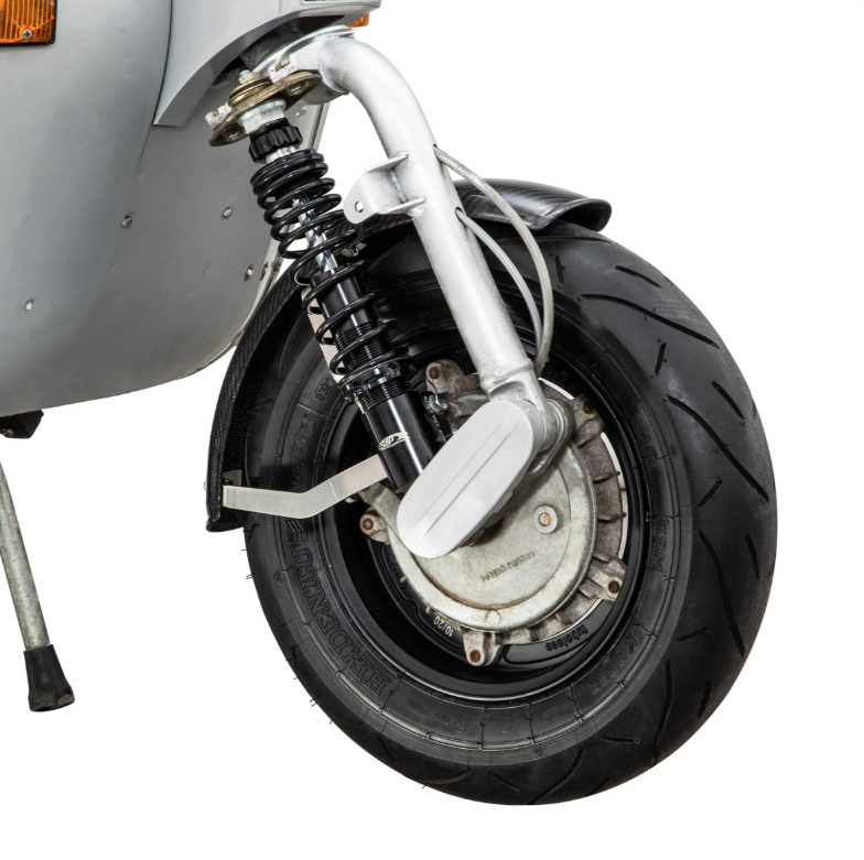 Spatbord 2.0 Garelli EVO II voor Vespa PX 80-200ccm, carbon helder, roestvrijstalen beugel