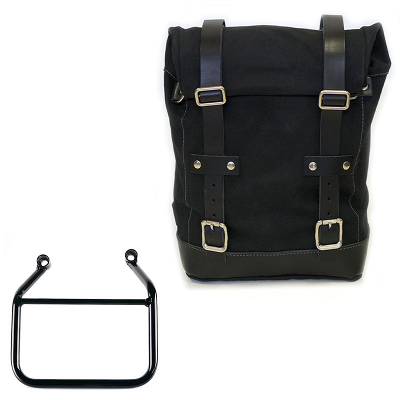 Canvas zijtas links 10L-14L + frame Triumph Scrambler 400 X - Zwart/Zwart